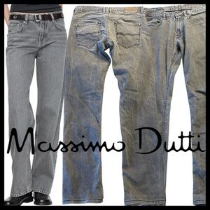 Massimo Dutti Grey Regular Fit Straight Leg Jeans (31x31)